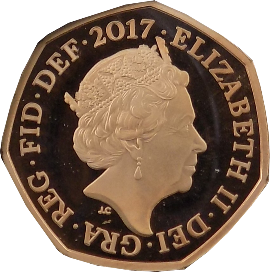 Pre-owned 2017 Uk Proof Design Isaac Newton 50p Gold - 2018 Gold Proof Sovereign (900x905), Png Download