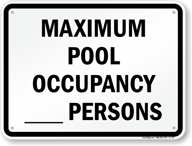 Zoom, Price, Buy - Pool Occupancy Signs (800x608), Png Download