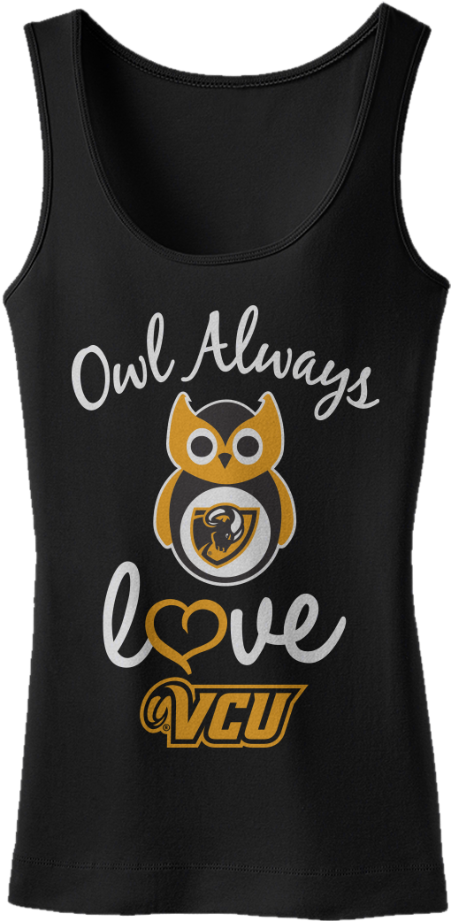 "owl Always Love Vcu" Via Fan Print - Active Tank (900x1089), Png Download