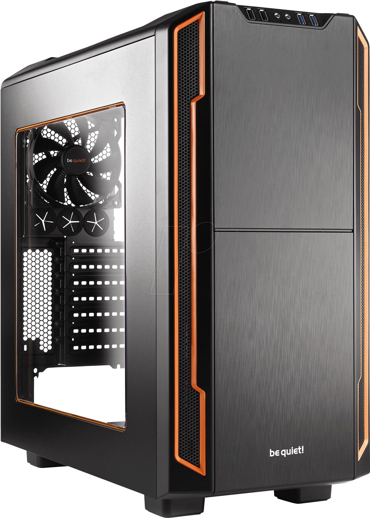 Be Quiet Silent Base 600 Orange Mit Sichtfenster - Quiet Dark Base 600 (1254x1717), Png Download