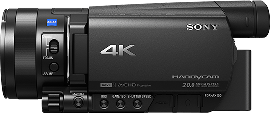 Sony Fdr-ax100 - Kamera Sony Fdr Ax100e (709x473), Png Download