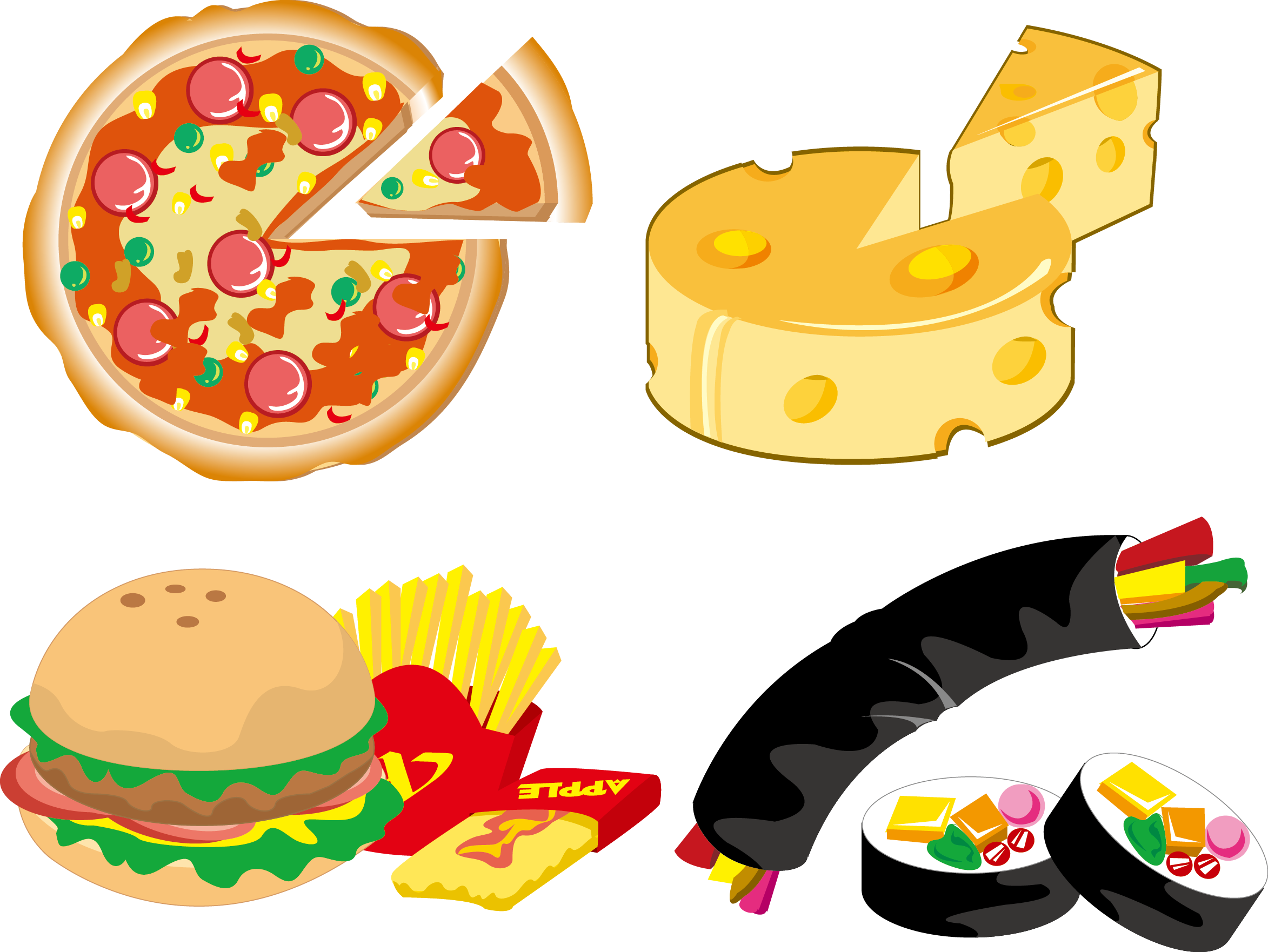 Sushi Japanese Cuisine Fried Rice Food - Swiss Cheese (2346x1762), Png Download