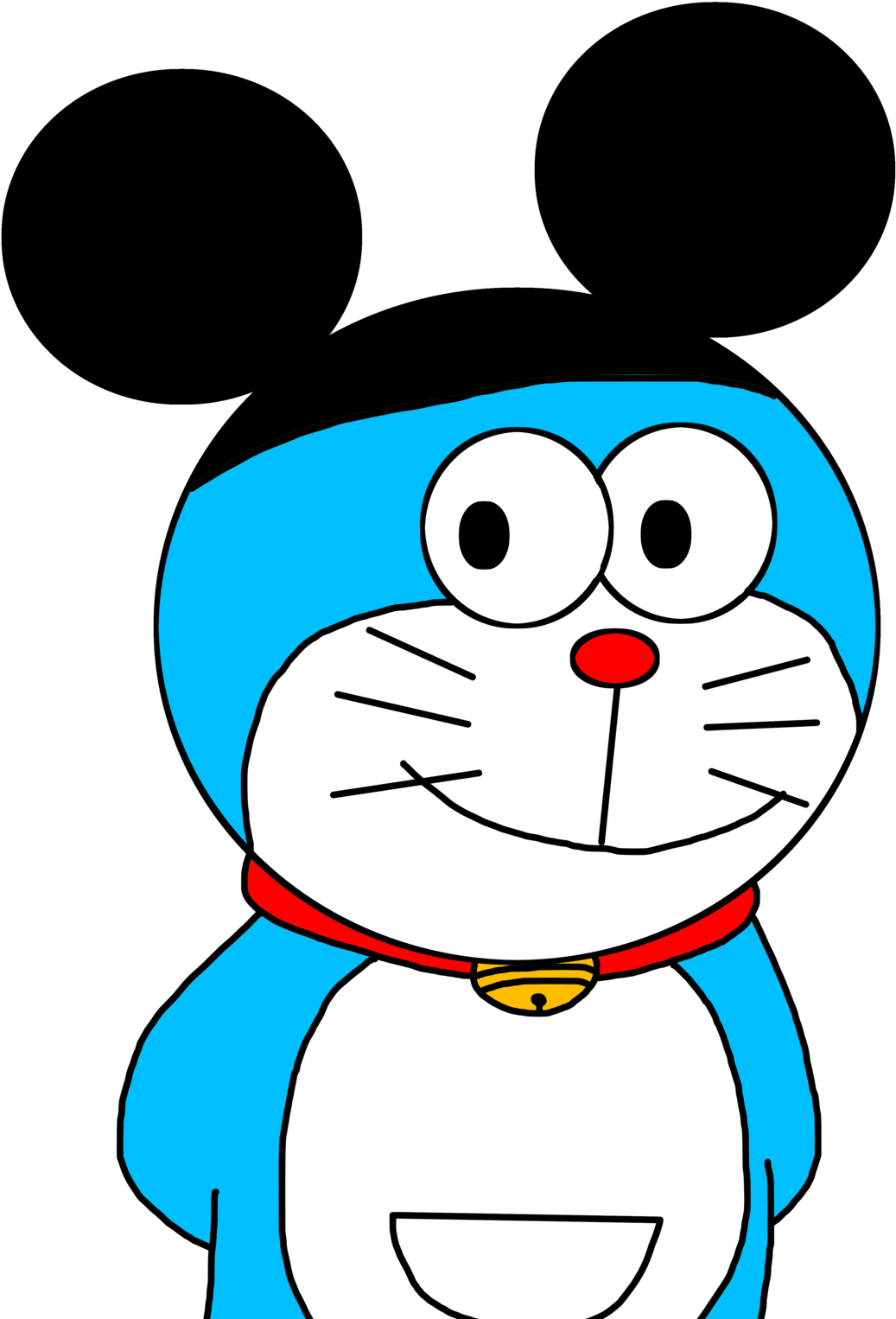 Mickey Mouse Ears Hat - Doraemon And Mickey Mouse (1600x1600), Png Download