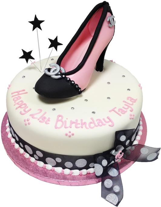 Picture Black And White Chanel Shoe Home Cakes Themed - Birthday Cake (720x720), Png Download