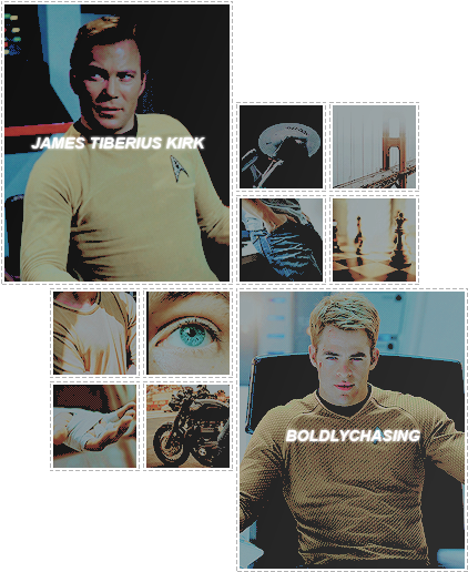 Boldlychasing / Captain James Tiberius Kirk “ Aos & - Collage (540x582), Png Download