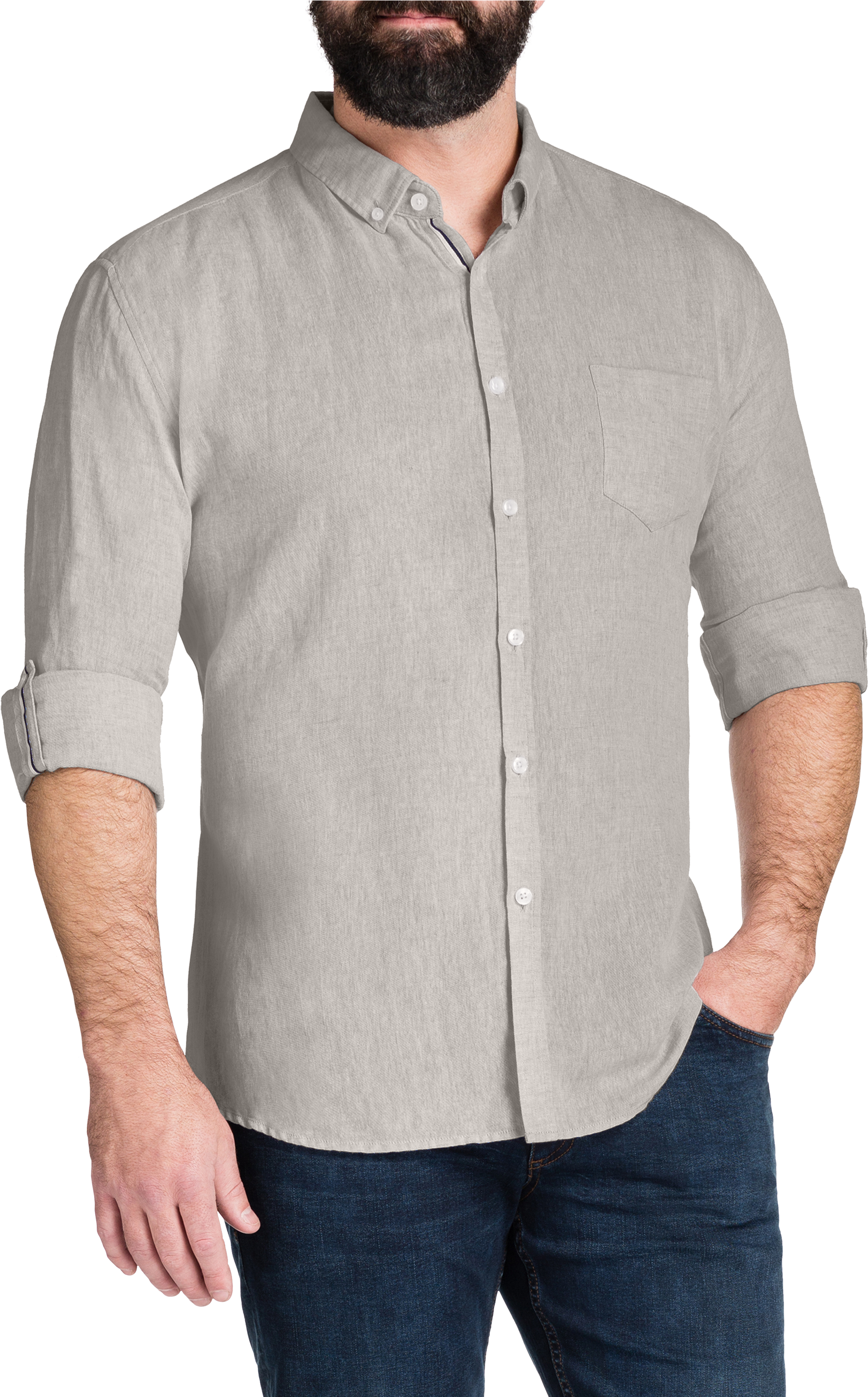Stone Memphis Marle Linen Shirt - Pocket (3000x3000), Png Download