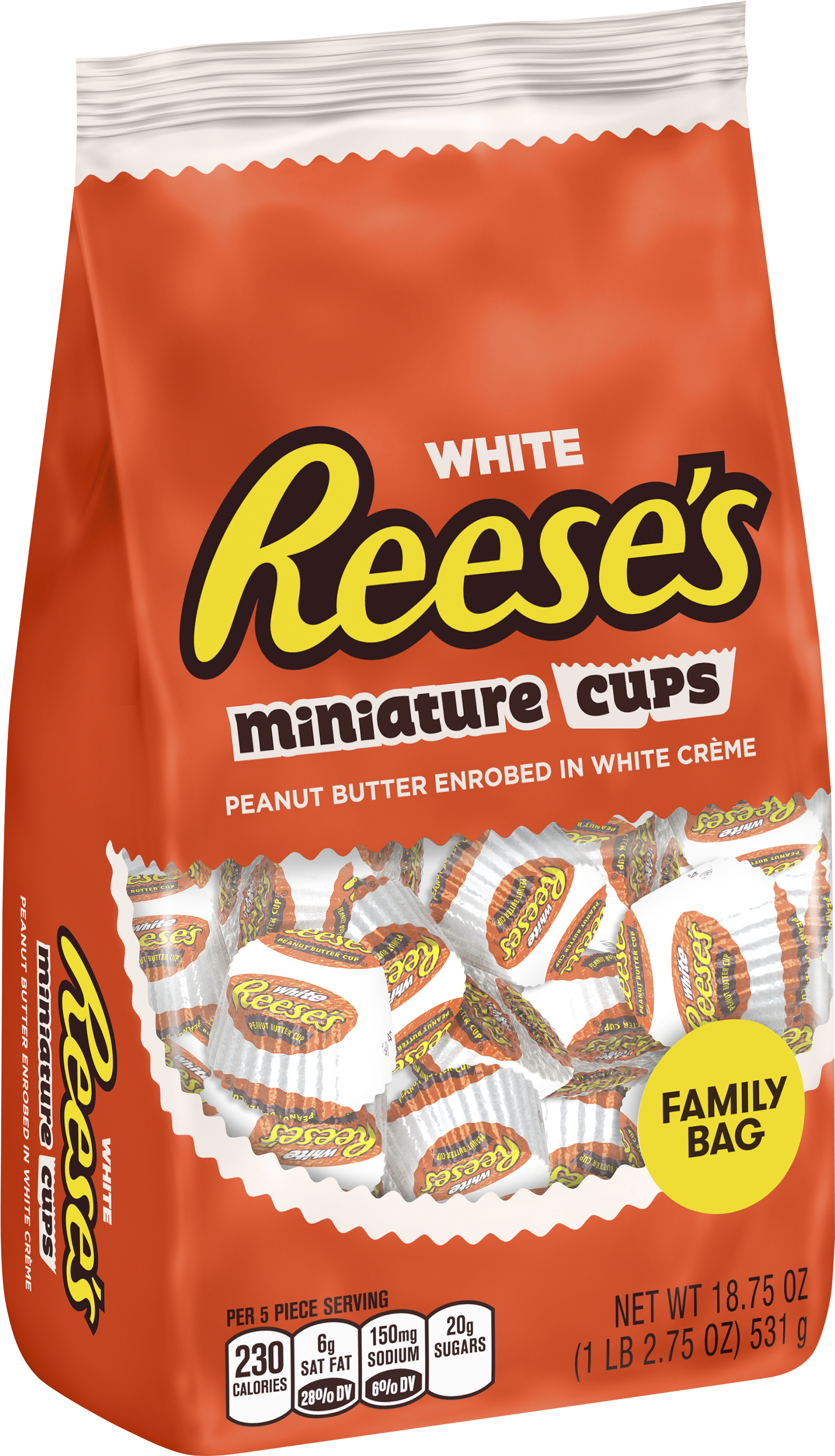 Reese's Peanut Butter Cups White Chocolate Miniatures - Reese's Peanut Butter Cups (3000x3000), Png Download