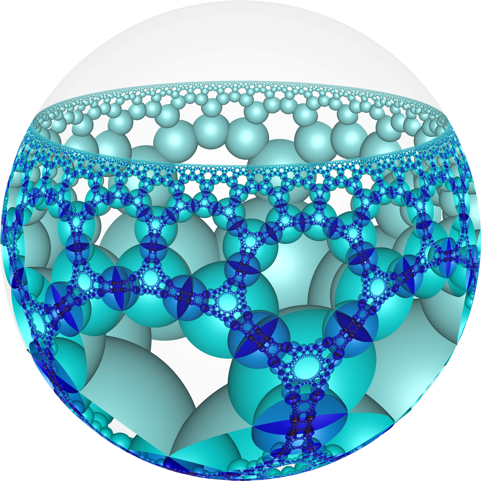 Hyperbolic Honeycomb 3 7 6 Poincare - Circle (2000x2000), Png Download