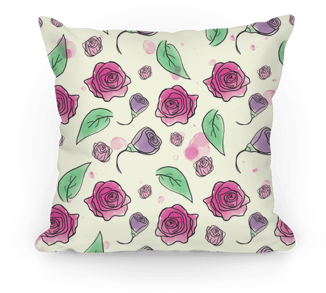 Watercolor Rose - Throw Pillow (484x484), Png Download