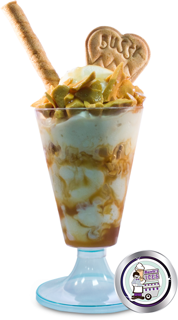 Honeycomb Crunch Sundae - Honeycomb Ice Cream Sundae (450x717), Png Download
