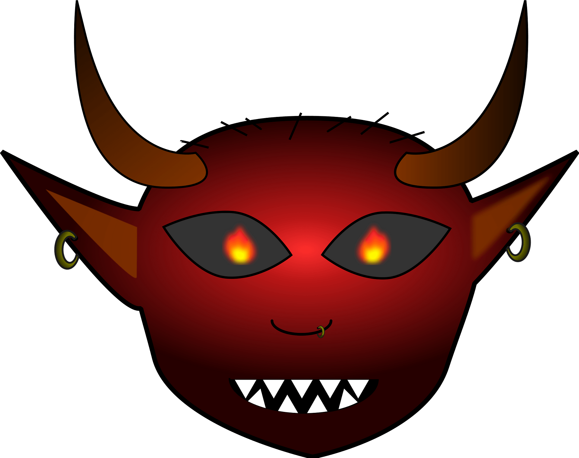 Demon Devil Hell Cartoon - Demon Head Tansparent Png (429x340), Png Download