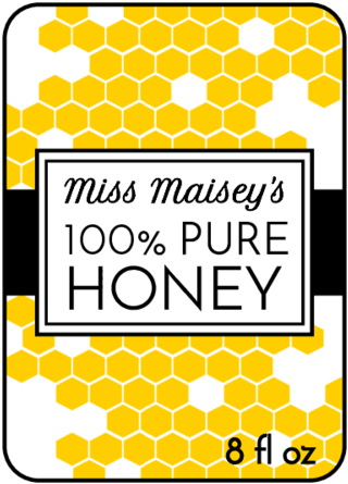 Honeycomb Honey Bottle Labels - Honeycomb Labels (375x500), Png Download