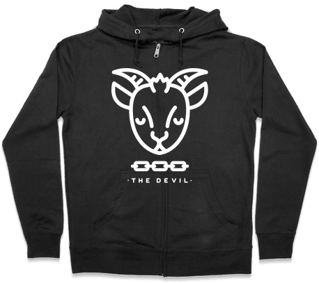 The Devil Tarot Zip Hoodie - Halloween Gives Me The Real Big Frighten Hoodie: Funny (484x484), Png Download