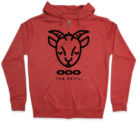 The Devil Tarot Zip Hoodie - Hoodie (484x484), Png Download