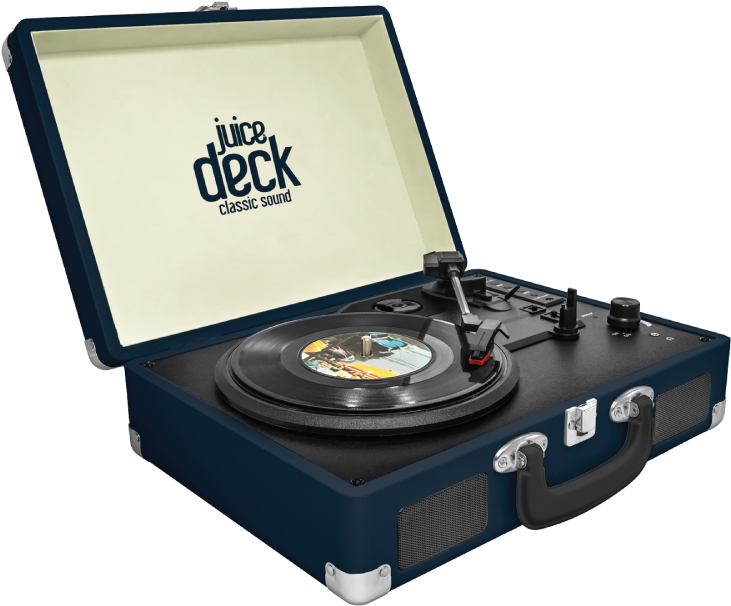 Juice<sup>®</sup> Deck, Vinyl Record Turntable - Juice Portable Briefcase Style Turntable - Blue 8029520 (800x800), Png Download