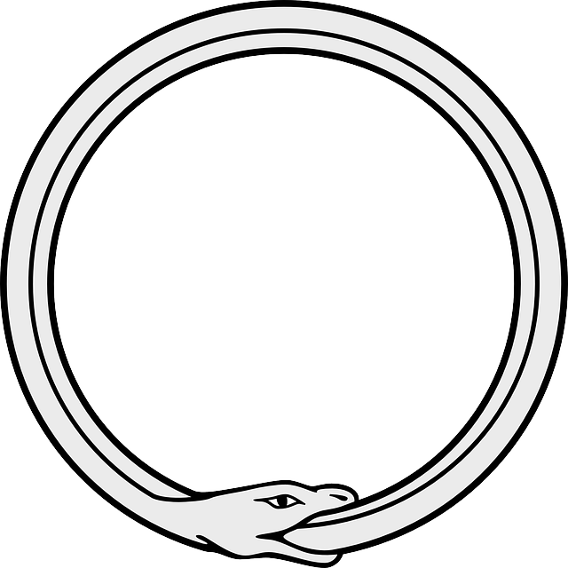 Snake, Celtic, Simple, Symbol, Circle, Free, Logo - Snake Eating Itself Drawing (640x640), Png Download
