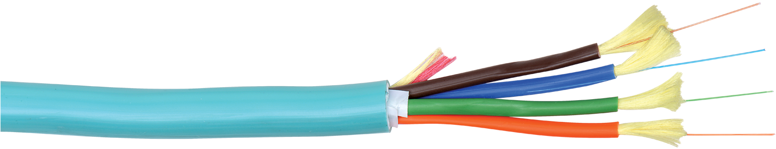 4 Fiber Breakout Om3 Multimode Cleerline Ssf Indoor/outdoor - 50 Micron Fiber (1600x900), Png Download