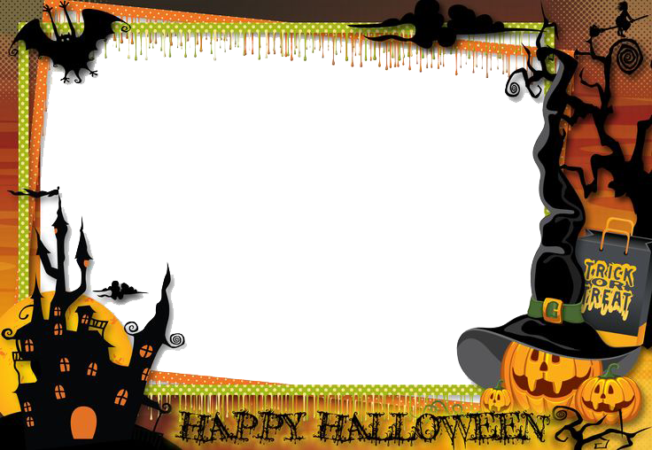 Halloween Border For Microsoft Word - Cadre Halloween Png (736x508), Png Download