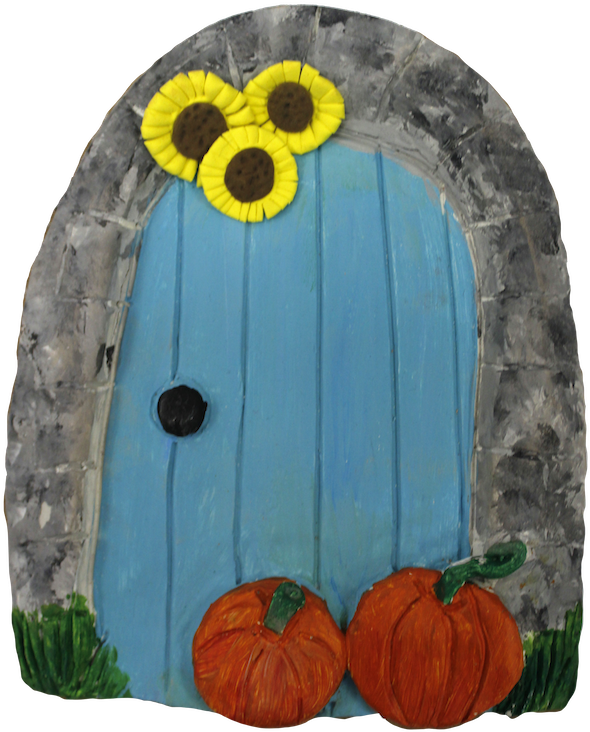1805 Pumpkin & Sunflower Door - Pumpkin (600x900), Png Download