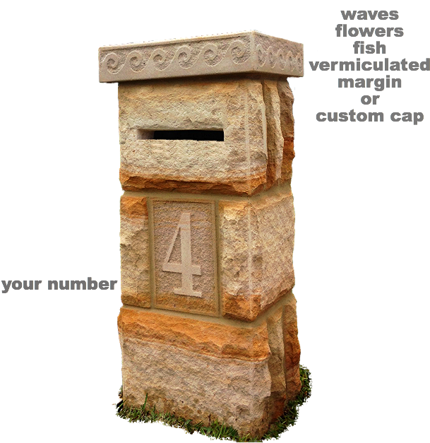 Sydney Sandstone Letterboxes, Mailbox Column, Pillar - Plywood (718x649), Png Download