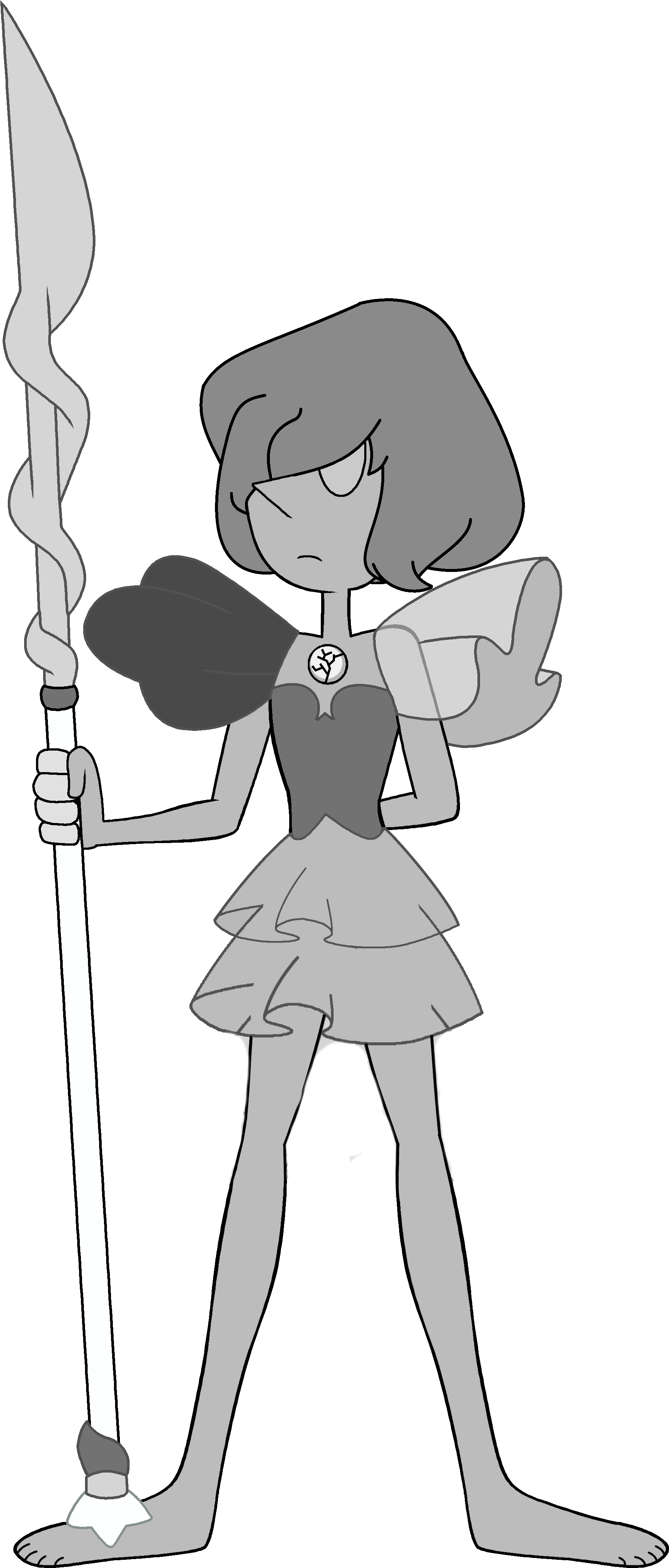 Grey P Cracked - Cartoon (1849x4275), Png Download