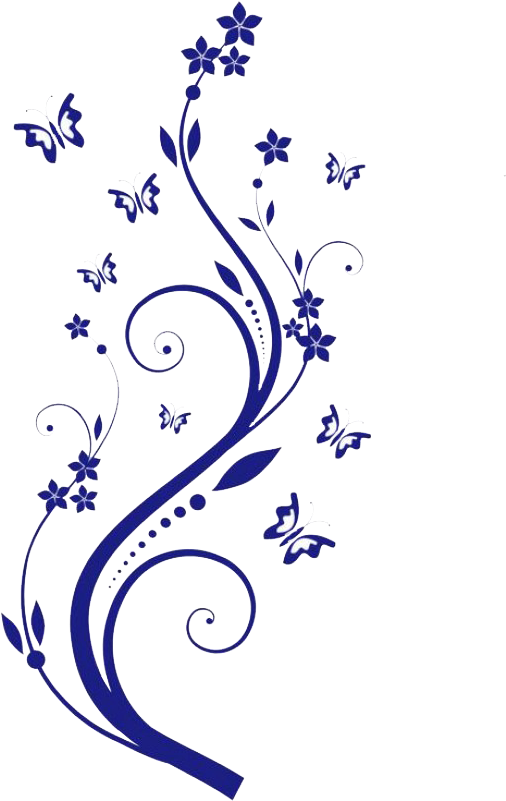 Vetor Floral Com Borboletas - Wall Flowers And Butterflies Paint (800x800), Png Download