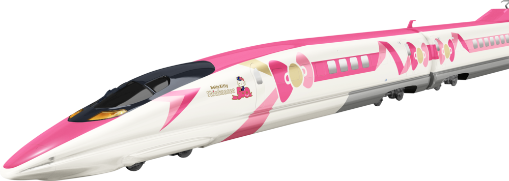 Hello Kitty Shinkansen - Shinkansen Hello Kitty Train (1000x356), Png Download