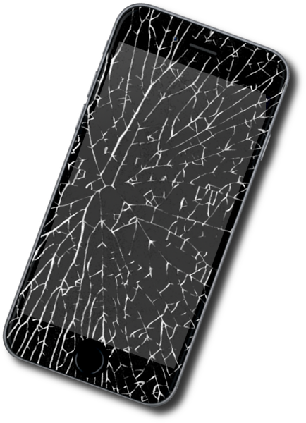 Cracked - Cracked Black Iphone 6 (446x610), Png Download