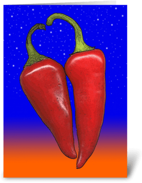 Hot Pepper Love Greeting Card - Greeting Card (350x396), Png Download