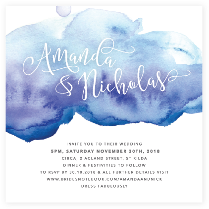 Watercolour Invitations Watercolour Wedding Invitations - Wedding Invitation (435x435), Png Download