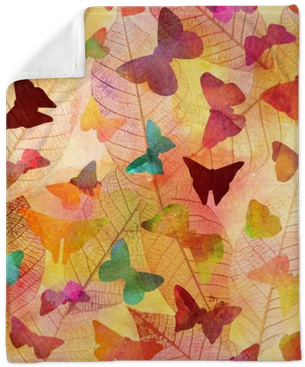 Seamless Watercolor Texture With Butterflies And Skeleton - Watercolor Painting (400x400), Png Download