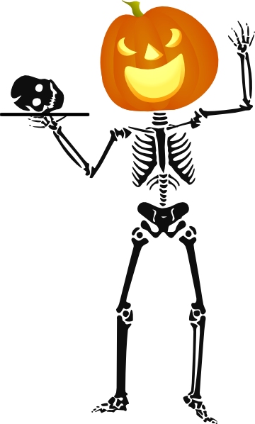 Halloween Skeleton Clip Art At Clker - Skeleton Clipart (360x598), Png Download