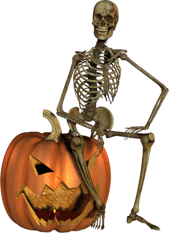 Skeleton-120 - Halloween (348x480), Png Download