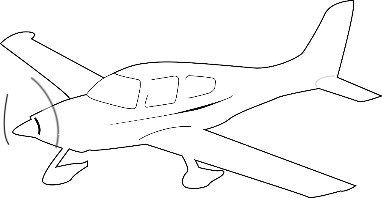 Propeller Driven Airplane White - Plane Clip Art (1280x666), Png Download