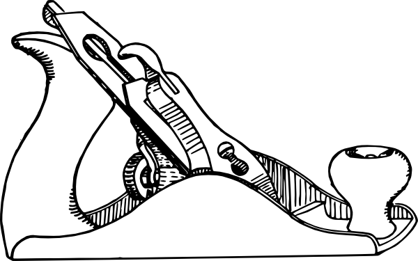 Free Vector Smoothing Plane Clip Art - Hand Plane Clip Art (600x375), Png Download
