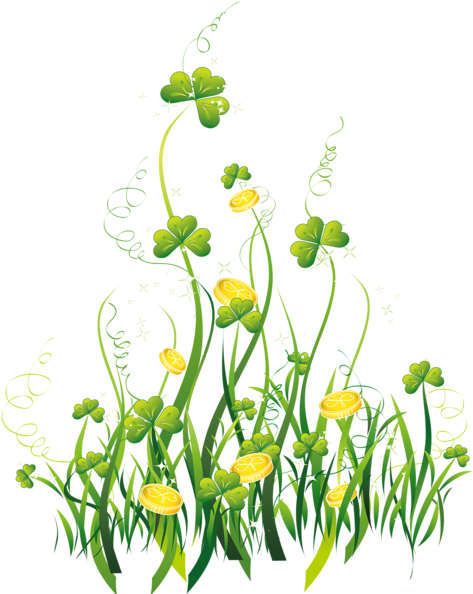 0, - Shamrocks With Coins Pngs (483x600), Png Download