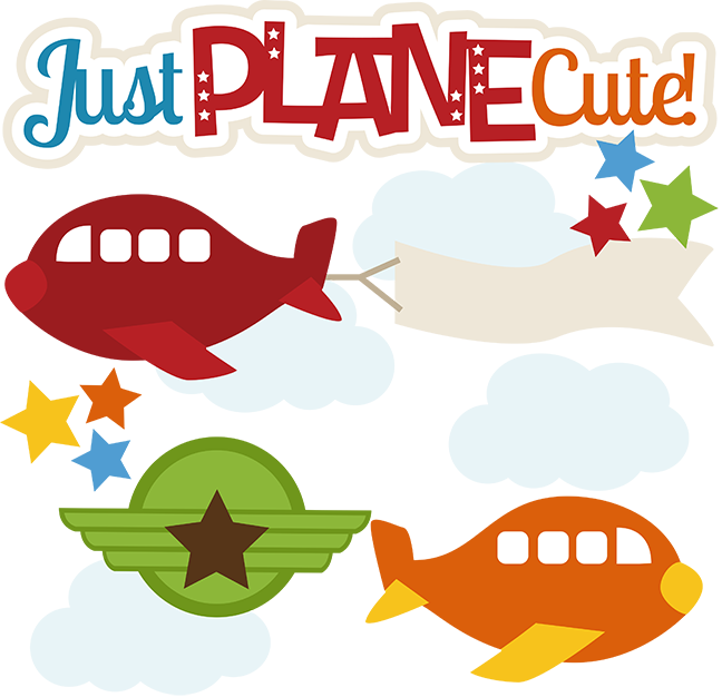 Just Plane Cute Svg Files For Scrapbooking Cardmaking - Cute Airplane With Banner (648x626), Png Download