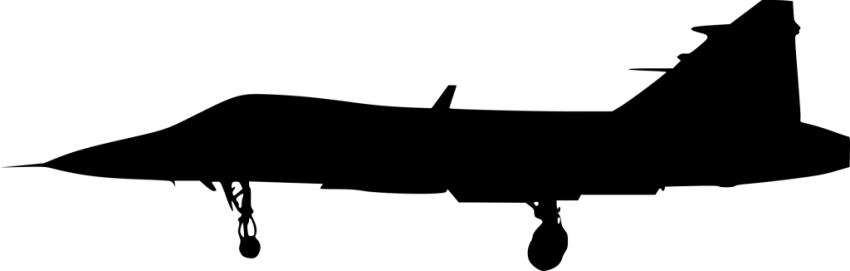 Free Png Figther Plane Side View Silhouette Png Images - Portable Network Graphics (850x271), Png Download