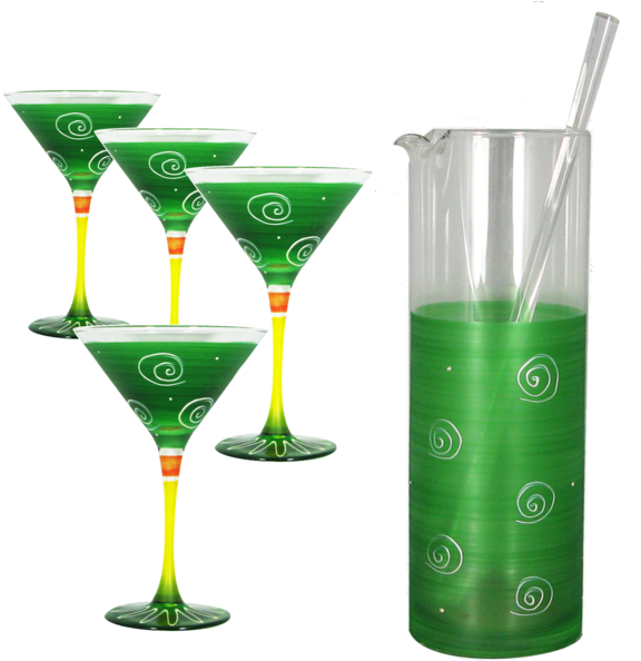 Peruvian Splendor Dark Green Martini Bundle - Martini Glass (600x600), Png Download