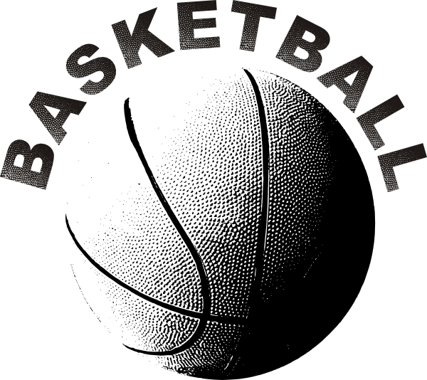Basketball Clip Art At Clker - Basketball Black And White (600x534), Png Download