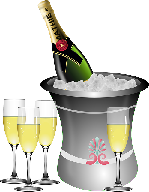 Anniversary, Sparkling Wine, Bottle, Bucket - Champagne Bottle Clipart (497x640), Png Download