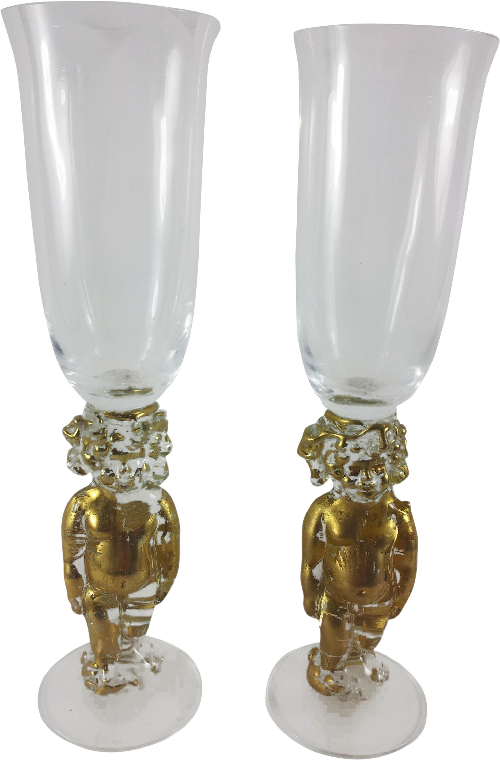 Gilt Cherub Crystal Champagne Flutes - Wine Glass (2448x3265), Png Download