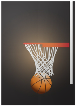 Basketball Hoop With Basketball Vector Images Poster - Canvas (400x400), Png Download