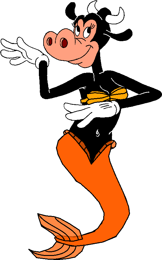Clarabelle Cow Mer-cow - Cartoon (701x835), Png Download