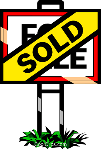 Sold Sign Royalty Free Vector Clip Art Illustration - Real Estate Sold Clip Art (328x480), Png Download
