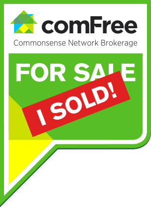 Comfree For Sale Lawn Sign With Sold Sticker - Comfree Sold Sign (300x410), Png Download