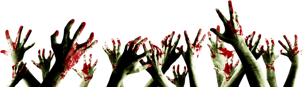 Zombie Hand Png - Zombie On Clear Background (1280x367), Png Download