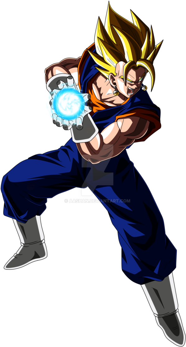 Vegito Kamehameha Pose Colored With Energy Ball By - Dragon Ball Z Kamehameha Pose (677x1180), Png Download