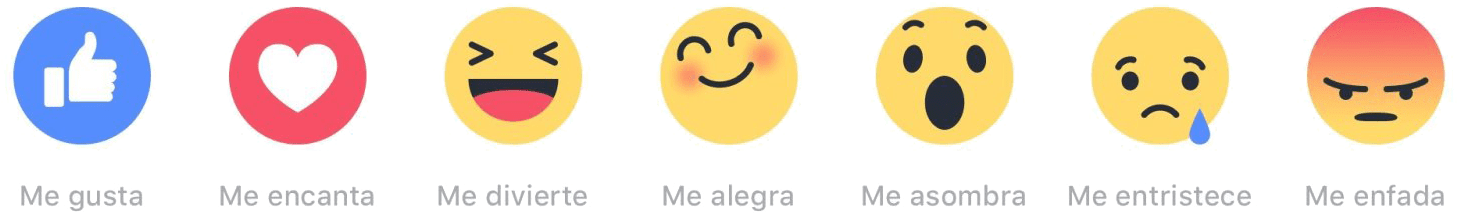 Sin Embargo, Han Incorporado 'reactions' Para Que Todos - Facebook Reactions In Spanish (2000x482), Png Download