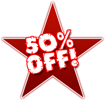 50off - 50 Percent Off Sign (373x352), Png Download